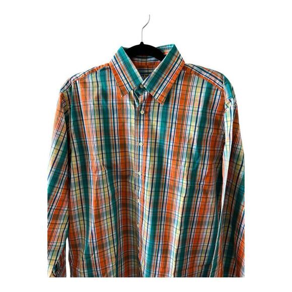 Etro Milano Size 40 Button Down Shirt Multi Color Striped Orange - Picture 3 of 5
